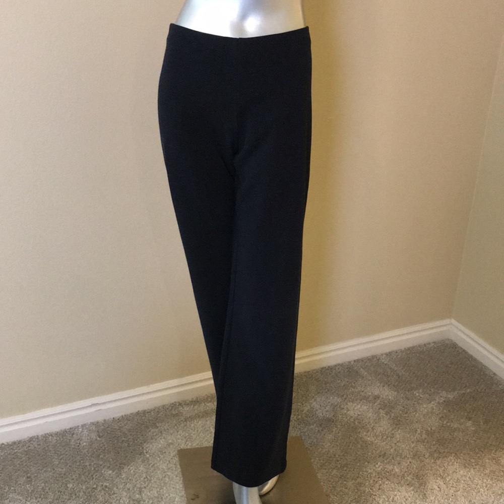 EILEEN FISHER | Heather Charcoal Grey Ponte Straight Leg Pull-On Pants